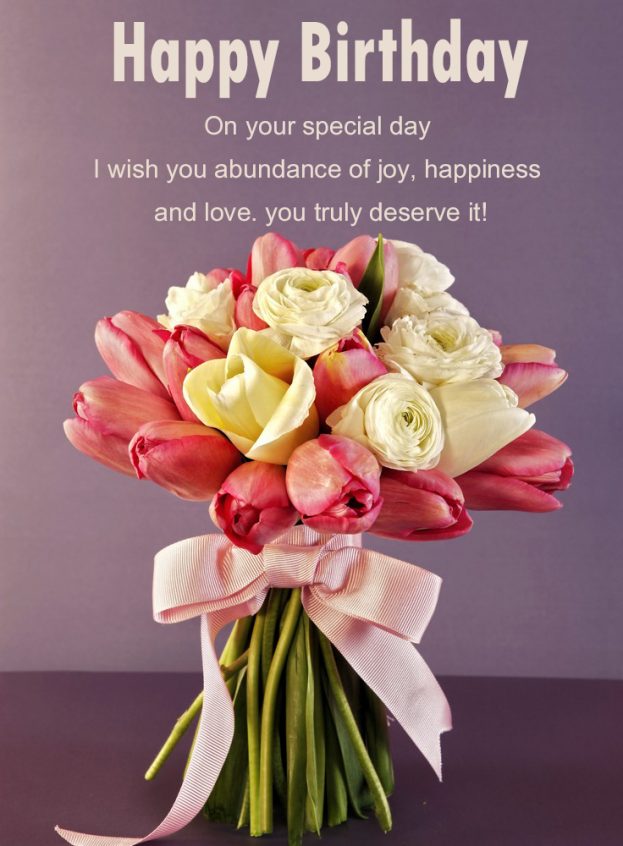 Happy Birthday Flowers Photo - Happy Birthday Wishes, Memes, SMS & Greeting eCard Images