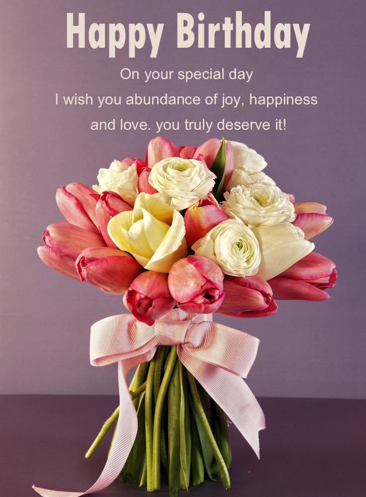 Happy Birthday Flowers Photo Happy Birthday Wishes Memes Sms Greeting Ecard Images