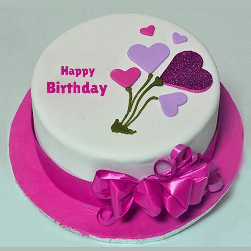 Vanilla and Flower Happy Birthday Cake