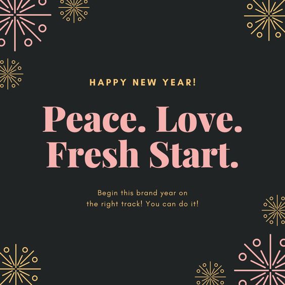 Happy New Year Peace Love Fresh Start 2023 - Happy Birthday Wishes, Memes, SMS & Greeting eCard Images