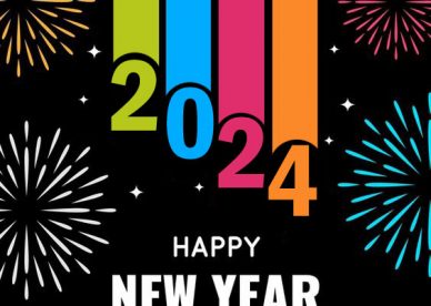 Colourful Happy New Year 2024 Cards