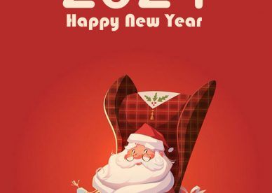 Happy New Year 2024 Red Papa Noel Wallpapers