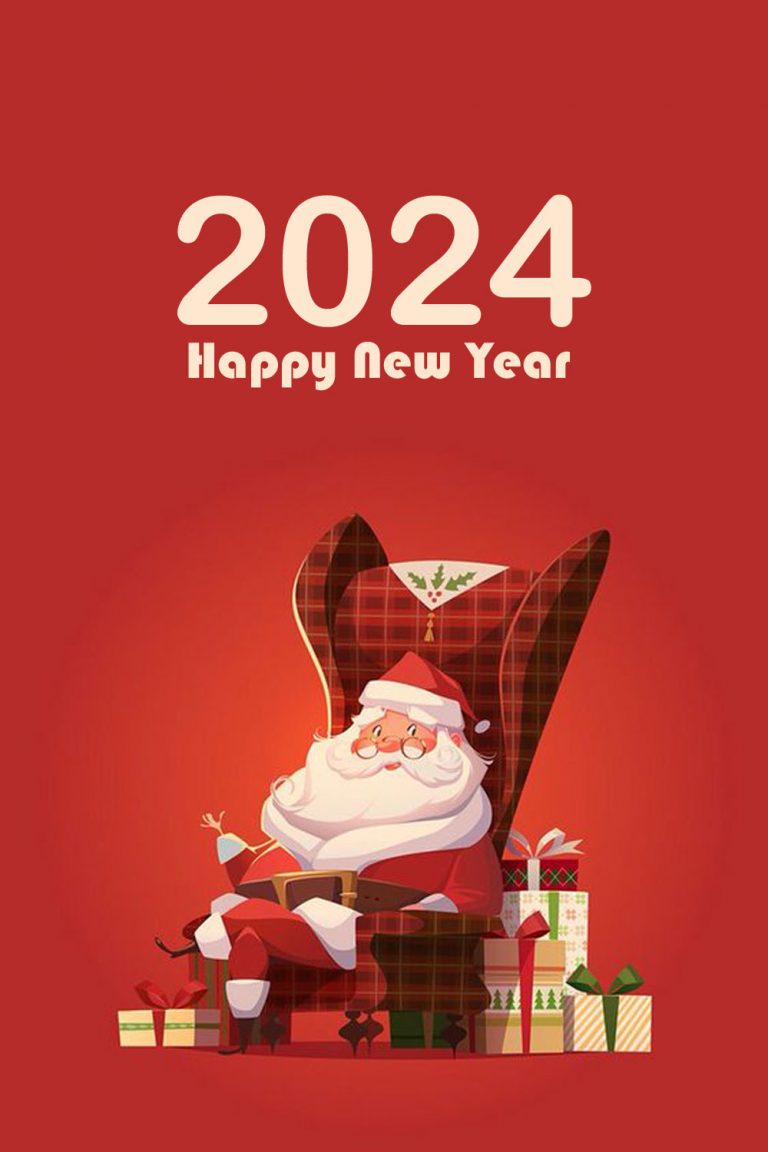 Happy New Year 2024 Red Papa Noel Wallpapers Happy Birthday Wishes