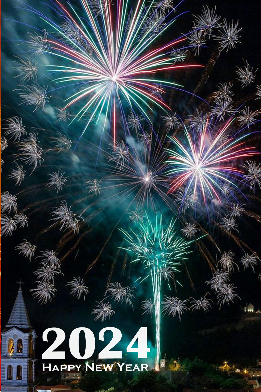 Wonderful Fireworks In New Year 2024 Happy Birthday Wishes, Memes