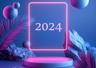 Happy New Year 2024 Colorful Mockup