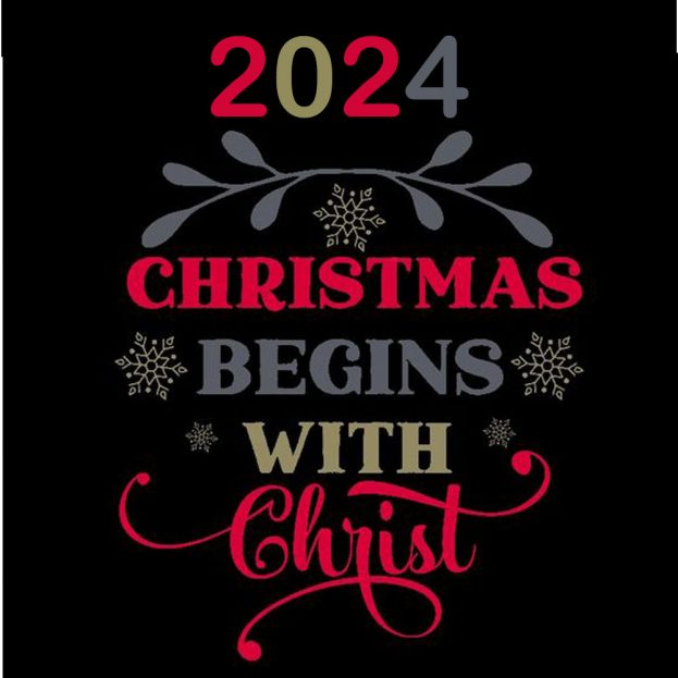 Happy New Year 2024 Christmas Design With Christ Photos