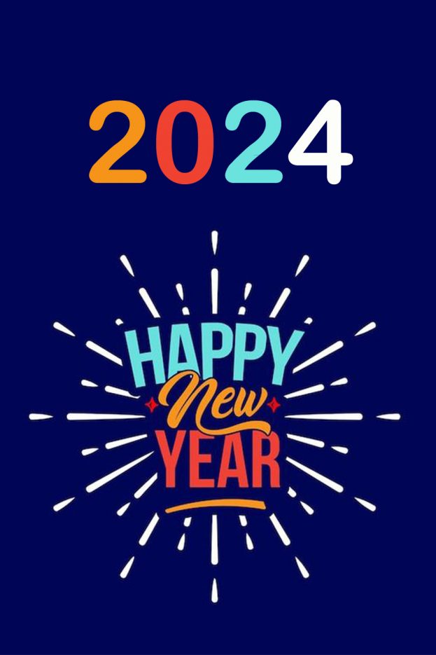 Happy New Year 2024 Festive Fireworks Background