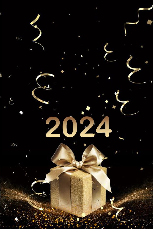 Happy New Year 2024 Gift Boxes Wallpapers