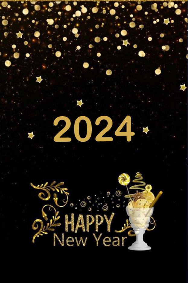 Happy New Year 2024 Golden Stylish Images