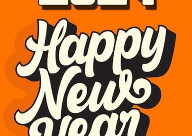 Happy New Year Lettering Vintage Images 2024
