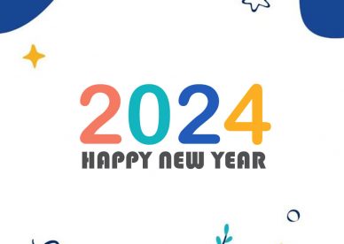 Happy New Year 2024 Hand Drawn Flat Background