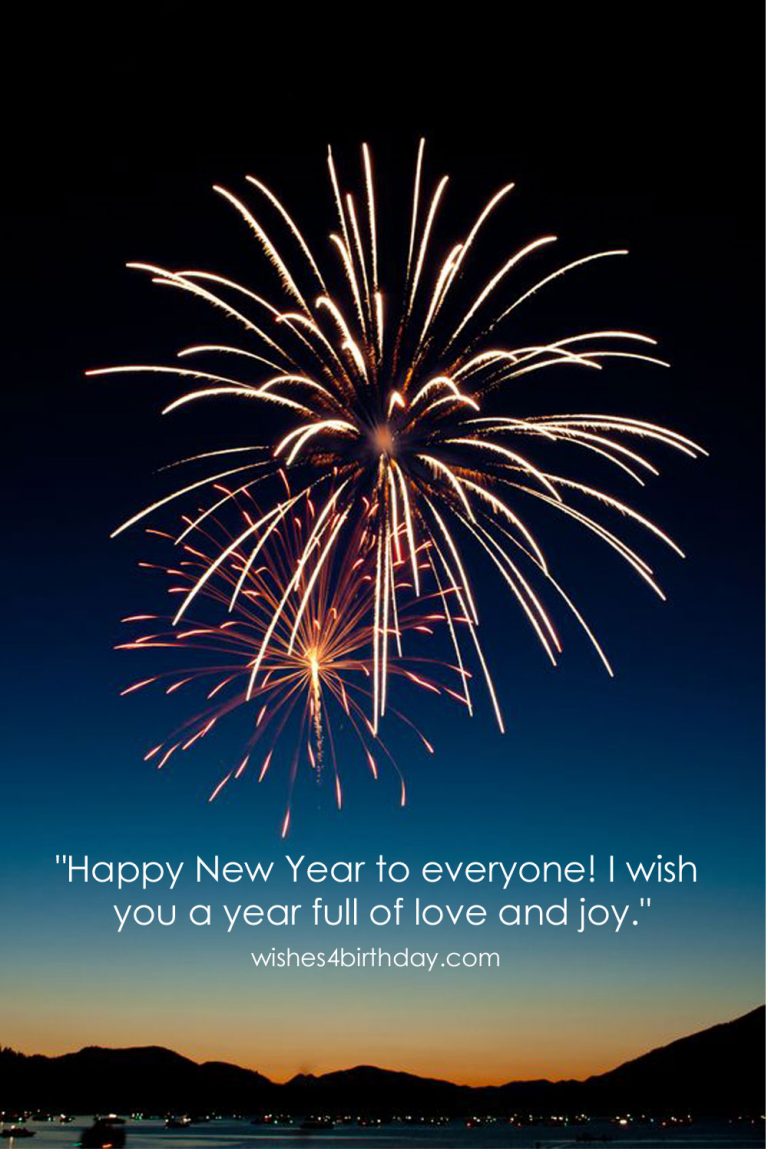 "Happy New Year to everyone! I wish you a year full of love and joy