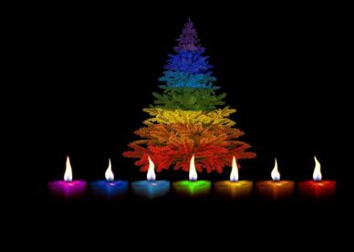 Christmas Tree 2024 and Candles Photo Wallpaper